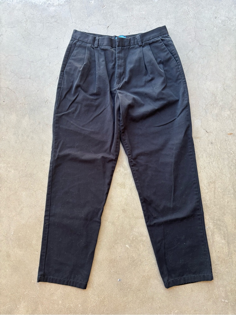 Vintage Dockers Women Black Pleated High Rise Chino Pants Size 14 M 100% Cotton
